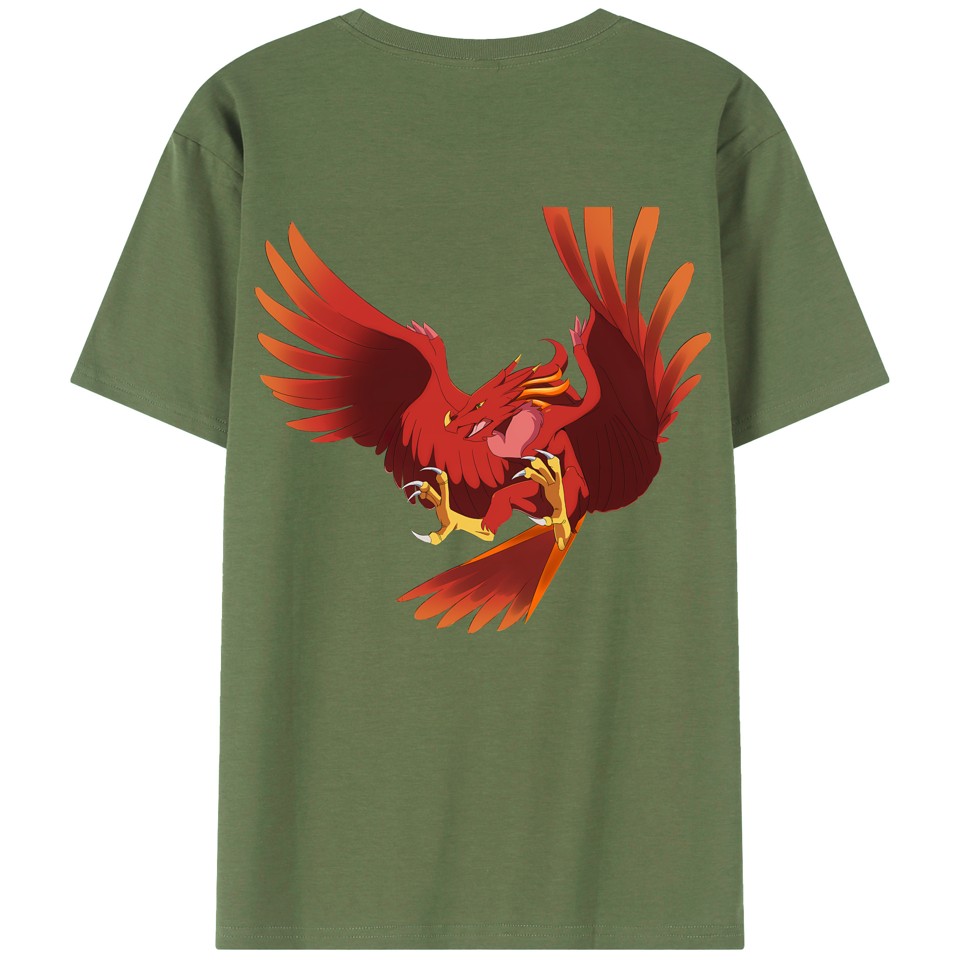 （画像用） Digimon デジタルモンスター/デジモン 綿100％ メンズ半袖Tシャツ（バックプリント） 通気性